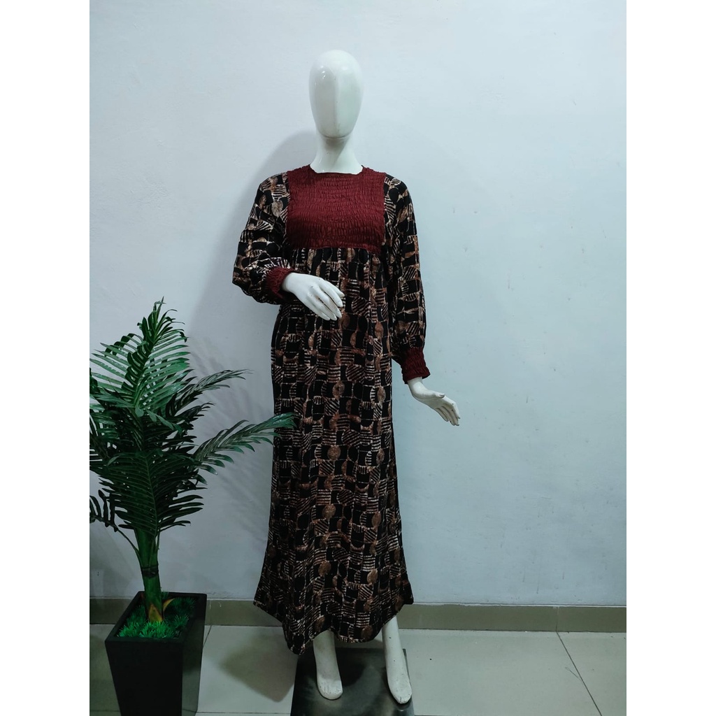DASTER BATIK PUTRI DIANA TANGAN 7/8 I BAJU TIDUR SANTAI I DRESS HAMIL I RAYON PREMIUN KFPD 04