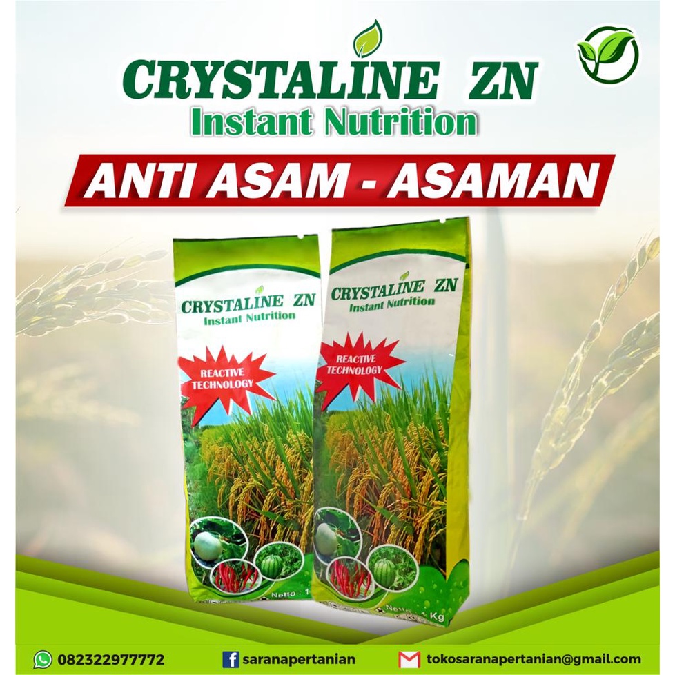 CRYSTALINE ZN - Nutrisi Instant untuk Menambah Anakan Padi, Anti Asem-Aseman Padi
