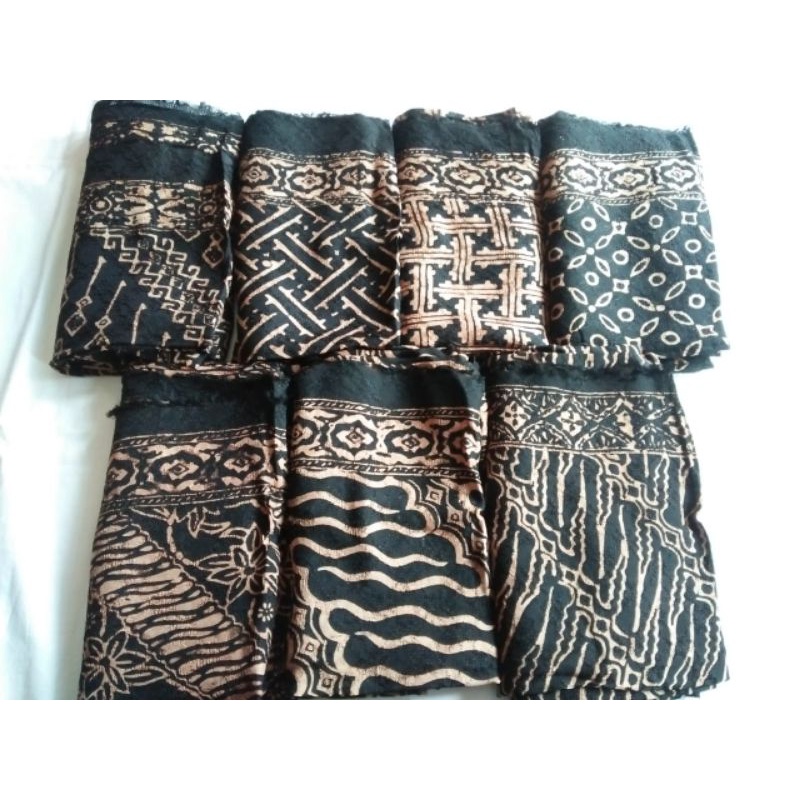 kain batik viscose semi sutera lembut warna hitam coklat batik trusmi cirebon