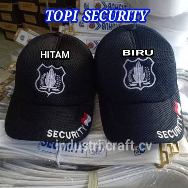 Topi Jaring Topi Satpam Security Topi Security Hitam Biru Coklat