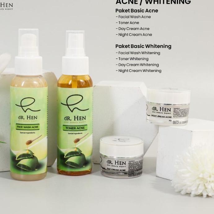 ➵ DR Hen Original Paket Acne, Whitening Cream, Serum, Body Lotion, Sunblock, Eye (By Athena Skincare