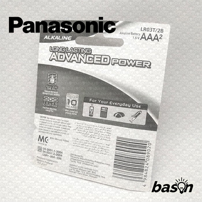 PANASONIC Alkaline LR03T / 2B - Baterai Kecil AAA 1.5V - isi A3 2 pcs