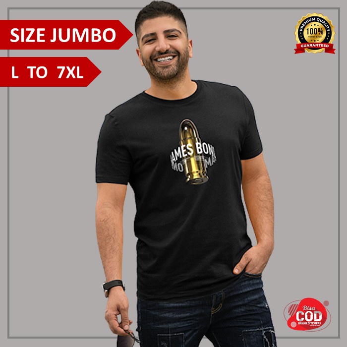 Kaos Pria Jumbo Tshirt Cowok Oversize Atasan Laki-Laki Bigsize Lengan Pendek Size L-7XL