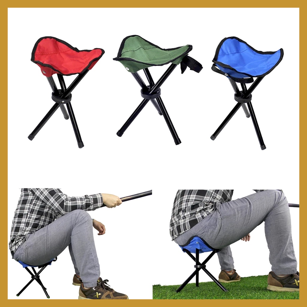 Kursi Lipat Mancing Portable Mini Outdoor Folding Legged Beach Stool Chair Kursi Mancing Lipat SJD-1