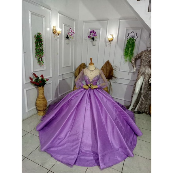 GAUN PENGANTIN LILAC BUSA  MEWAH / BALGOWN MURAH