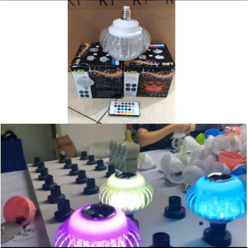 LAMPU SPEAKER BLUETOOTH REMOTELAMPU DISKO HIAS BUNGA TERATAI / UFO