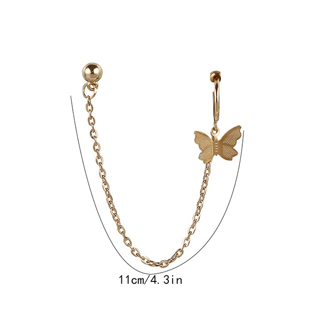 LRC Atnting Tusuk Fashion Golden Fringed Butterfly Alloy (1pcs) K23457