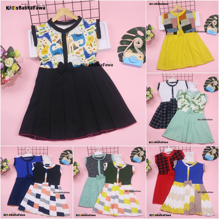 Dress Lala uk 5-6 Tahun / Dress Anak Perempuan Cewek Baju Dres Batik Murah Casual Pesta Yukensi Adem