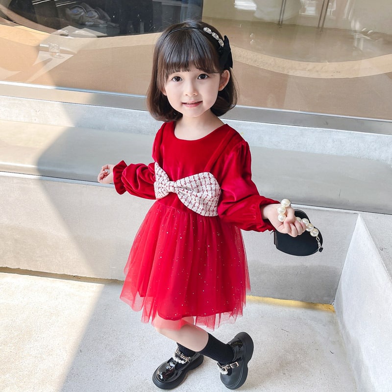 Promo !! Dress anak perempuan / dress vest pita blink zigzag ukuran 9bulan-2tahun / Dress import / Gaun anak cewek