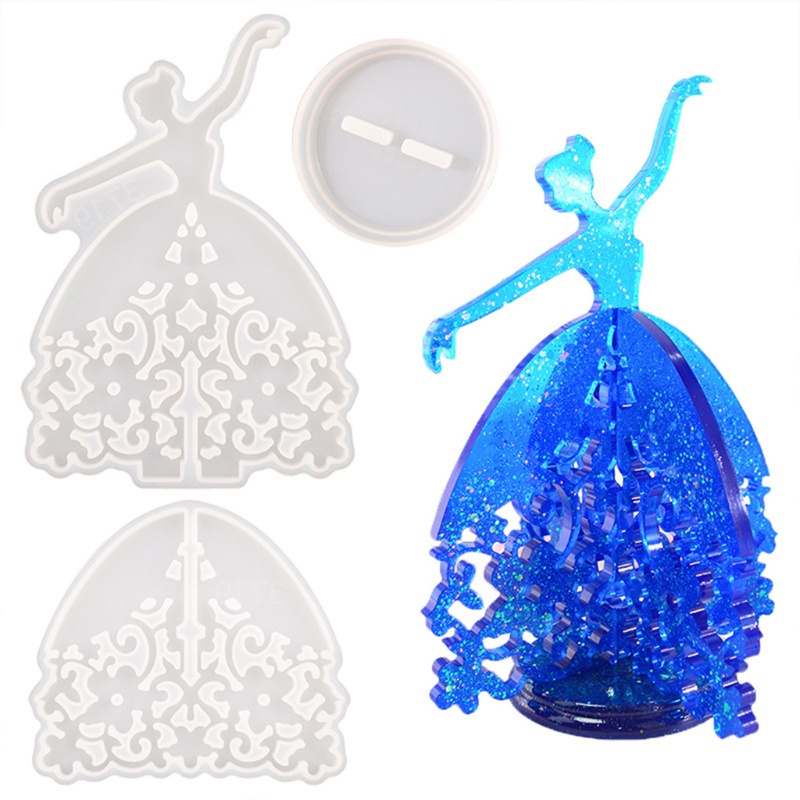 SIY  Dancing Girl Jewelry Holder Mold Epoxy Mold DIY Resin Craft Making Silicone Mold