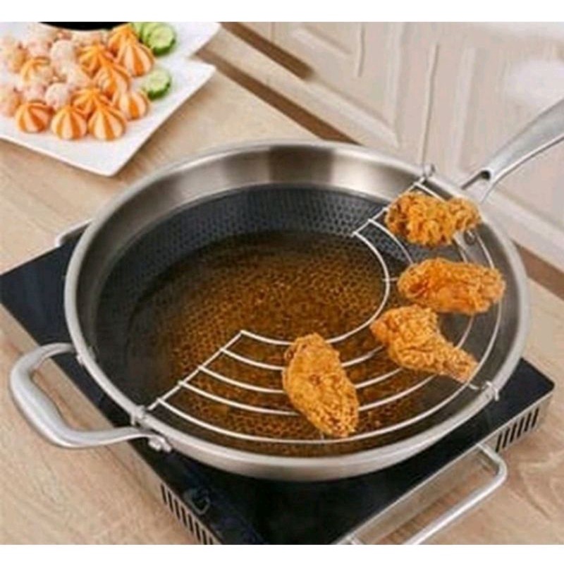 Alat tirisan minyak / Rak Tatakan panci / Coolingrak wajan/tatakan wajan 32cm tatakan gorengan Stainless steel anti karat