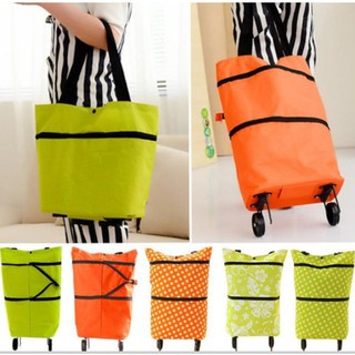 Tas Belanja Lipat Roda Besar Tas Troli Belanja Tas Tolley Anak Anak Perempuan Laki Laki Orang Dewasa