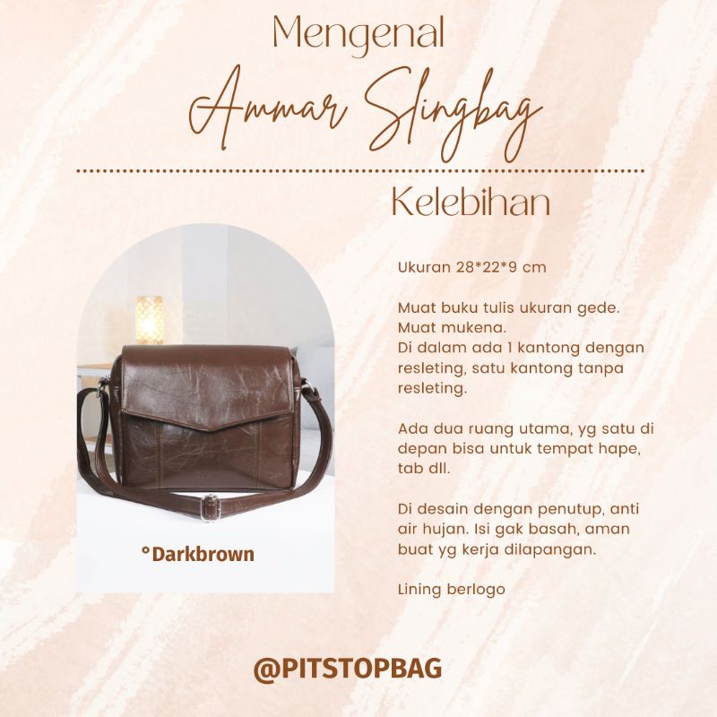Tas Slempang AMMAR by Quinta/Tas unisex cewek cowok/tas Kerja