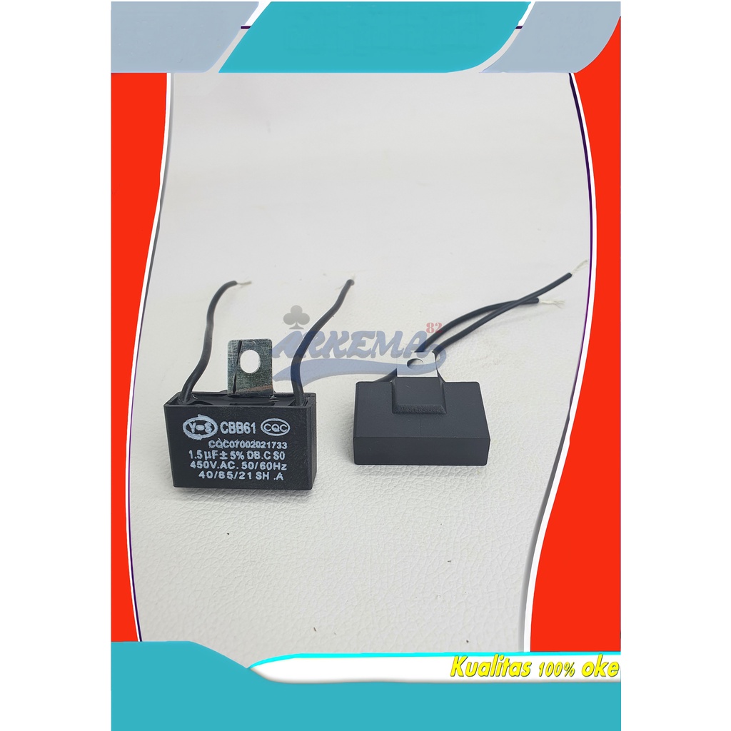 KAPASITOR KOTAK KABEL 1.5UF | KAPASITOR FAN | KAPASITOR POMPA | KAPASITOR KOTAK KIPAS ANGIN