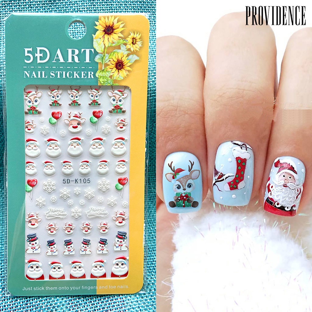 Providence Stiker Kuku Motif Snowflake Natal 5d Untuk Dekorasi Nail Art / Manicure Diy