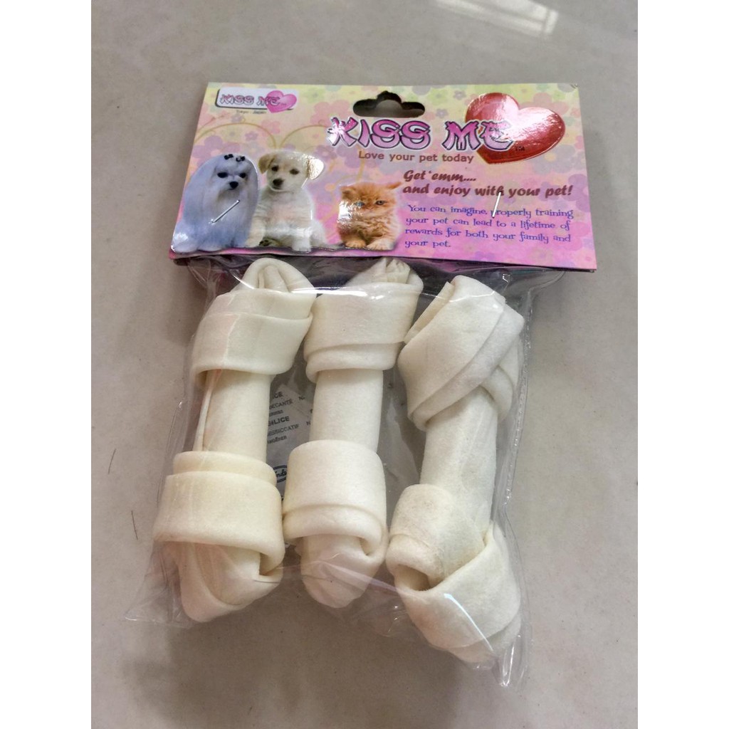 Tulang KISSME Knotted Bone 4&quot; ISI 3PCS Tulang GIGITAN ANJING