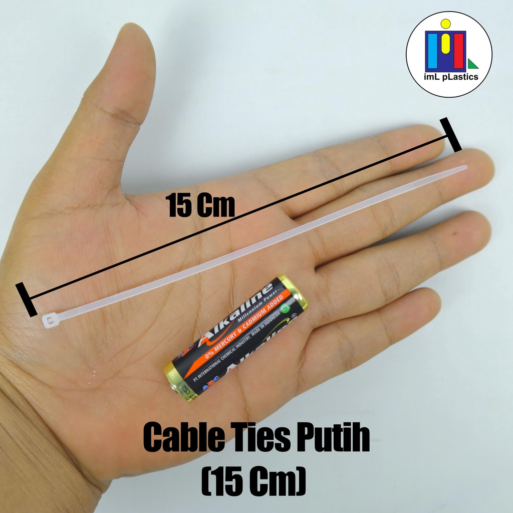 Kabel Ties/Tis / cable ties (nagoyaku) warna hitam/putih 15cm - 1 pack