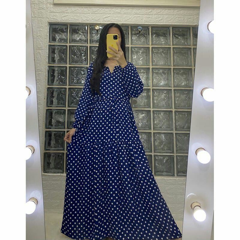 gamis polkadot katun