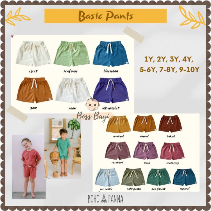 BOHOPANNA - Basic Pants New Color / Celana Pendek Anak