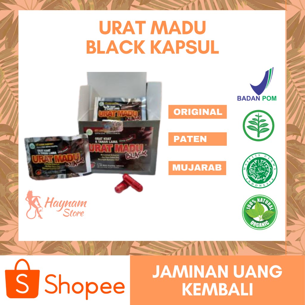 [BISA COD] URAT MADU BLACK  KAPSUL ORIGINAL - URAT MADU BLACK ASLI ORIGINAL - KHASIAT MANTAP