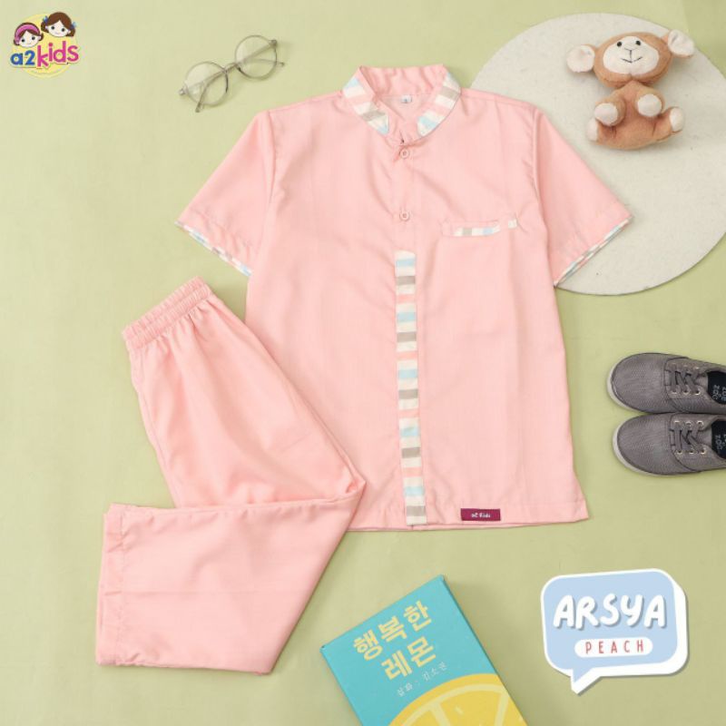 Baju Muslim Setelan Koko Arsya Couple Anak Laki-laki dan Ayah by A2kids