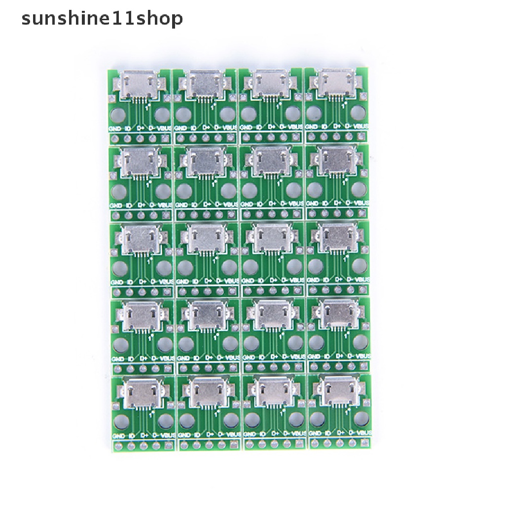 (SHO) 20pcs Papan Modul adapter Konektor micro usb Ke DIP 2.54mm female 5-pin