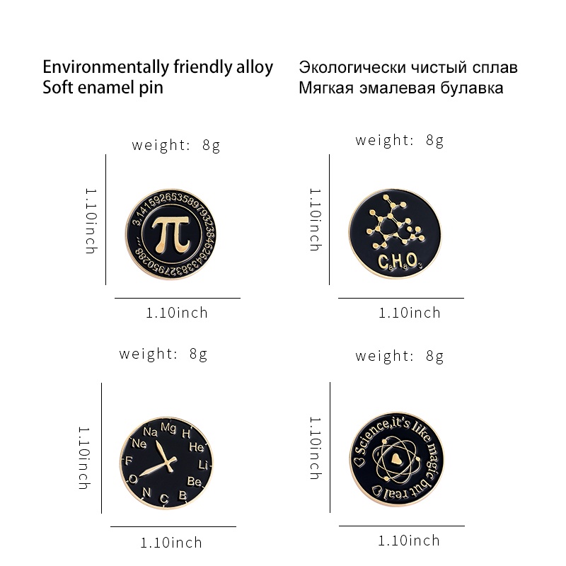 Bros Pin Enamel Desain Science Is Real Magic Element Kimia Untuk Anak