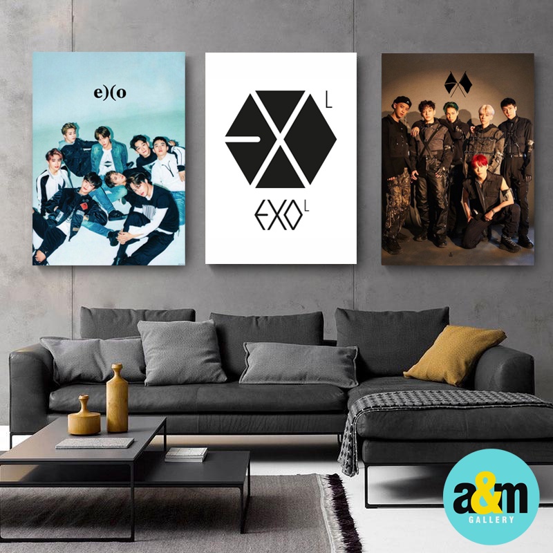 Poster Kayu EXO K-POP I Hiasan Dinding Dekorasi Kamar EXO-L I Poster Kayu K-POP Dekorasi Kamar - A&amp;M