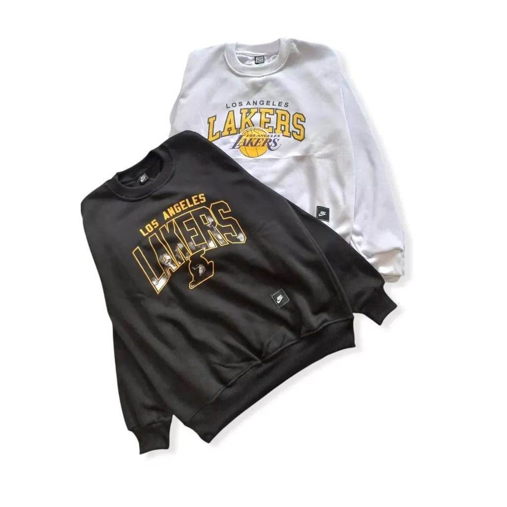 COD-SWEATER CREWNECK LAKERS UNISEX MOTIP LOGO TEXS FULPRINT