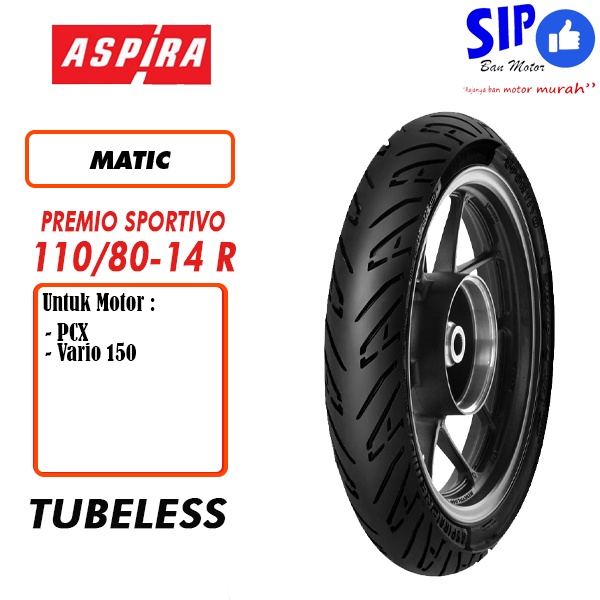 Ban motor matic Aspira Premio Sportivo 110 80 14 R Tubeless