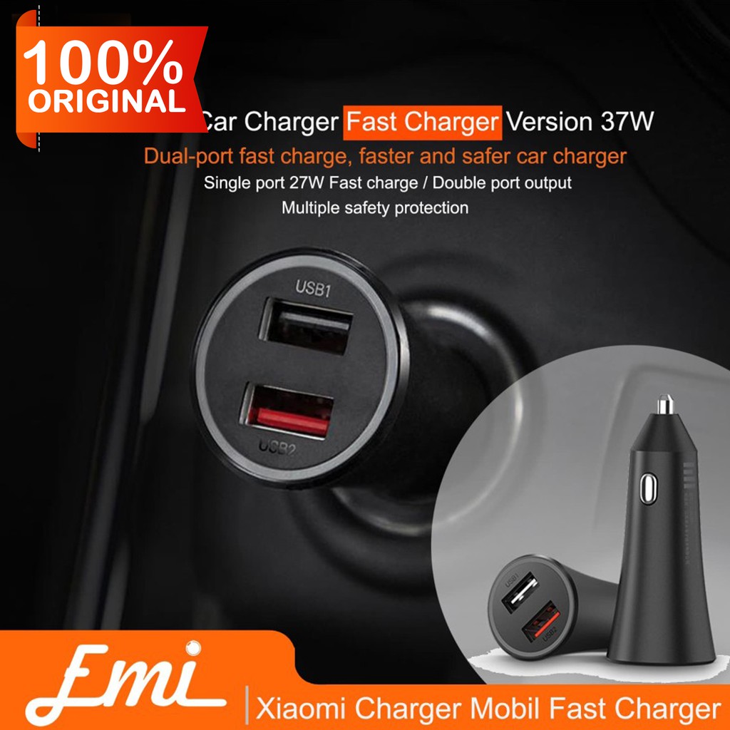 Xiaomi Fast Charger Car Casan Mobil Version 2 Port 37W - CC06ZM