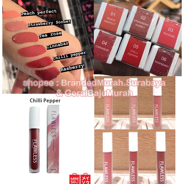 MINISO FLAWLESS MATTE LIP CREAM. kosmetik miniso murah