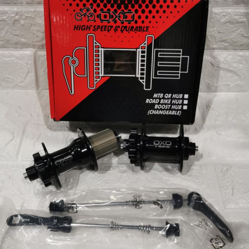 OXO HUB & FREEHUB 32H 6 BEARING WARNA HITAM