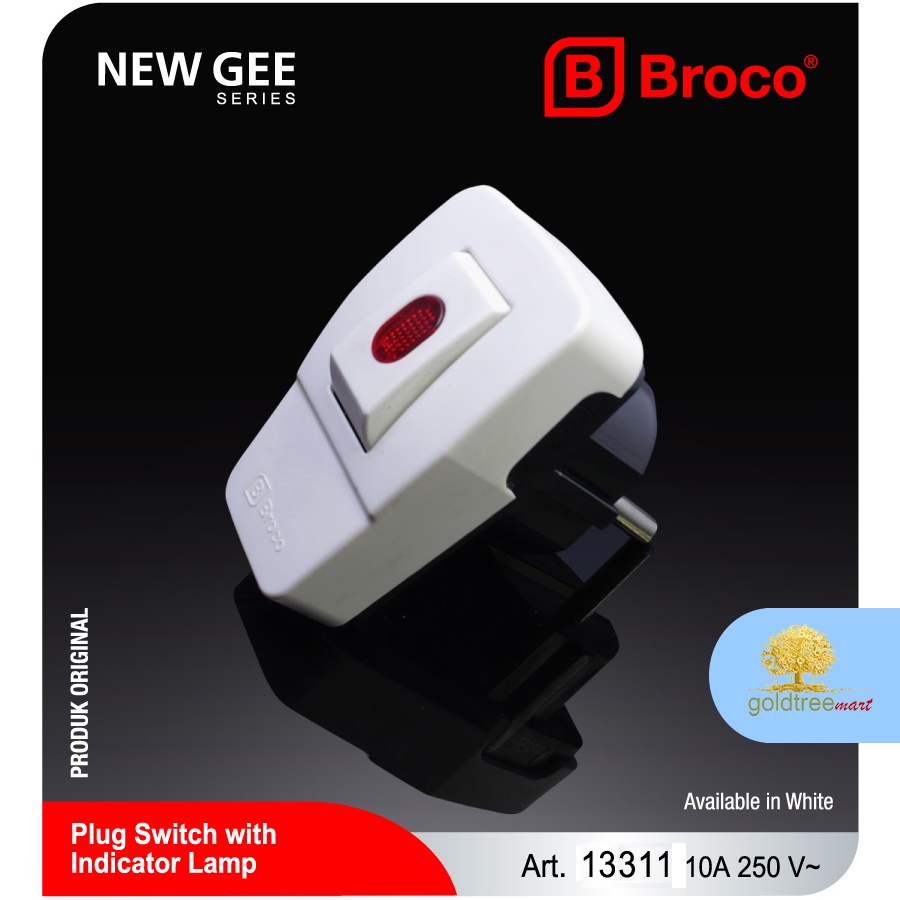 Broco Steker Saklar Lampu / Steker Pompa Air / Steker ON/OFF 13311