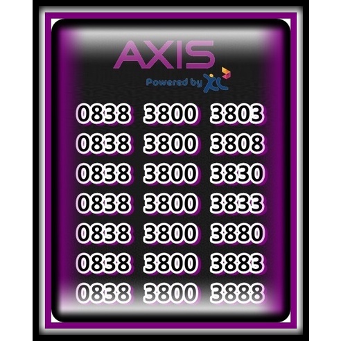 Nomor Super Rapi, Cantik, Unik & Antik Axis Seri Tiga Varian Angka Hoki (0, 8, 3)
