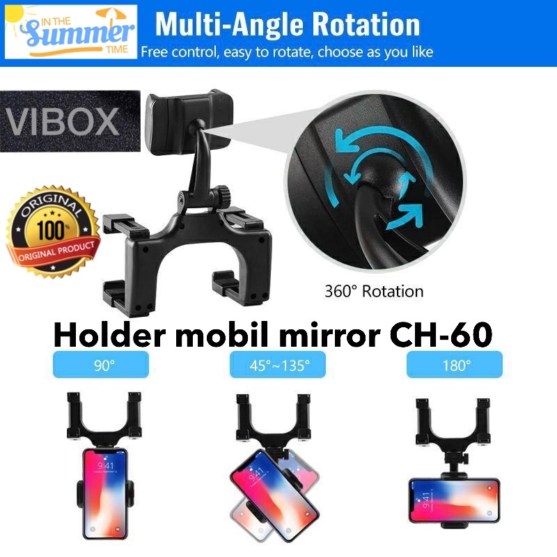 HOLDER MOBIL SPION JEPIT TENGAH CH60 VIBOX HOLDER MIRROR HP JEPITAN ORIGINAL BAHAN TERBAIK