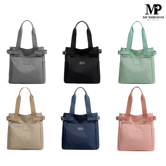 Tas Totebag Cewek Bahan Nilon Warna Pastel Terbaru - Tas Kerja Wanita Kasual Multifungsi - Ladies Shoulder Bag Import Model Korea