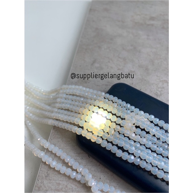 Crystal Ceko kilap 4mm barjad api moonstone opalite bahan perhiasan