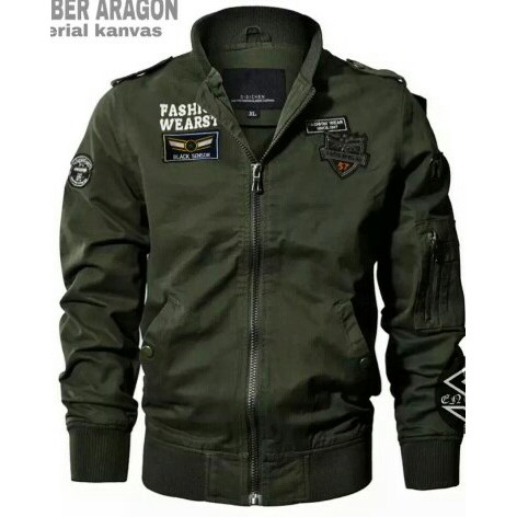 jaket bomber canvas pria elegant (TERSEDIA UKURAN.L.XL,XXL)