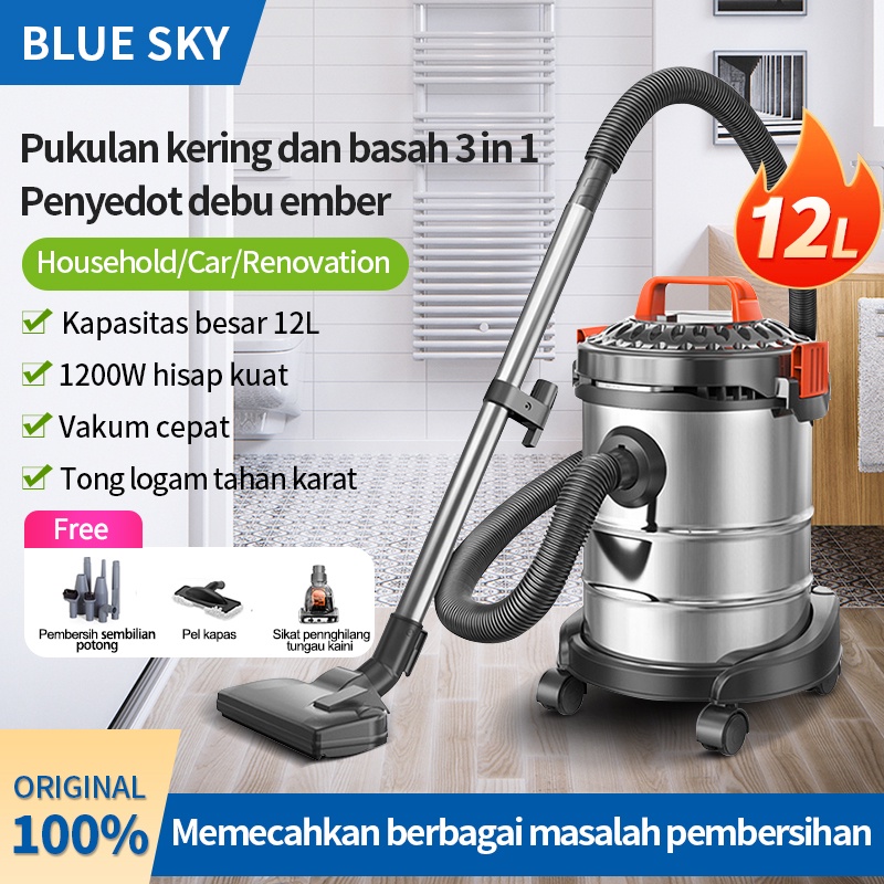 BLUE SKY 3in1 Vacuum Cleaner 12 liter Sedot Basah Kering Vacum Blower Wet Dry Penyedot Debu