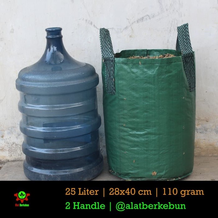 Pot Tanaman Tabulampot Bahan Terpal Kuat Awet 30x35 cm 25L Hijau Berkualitas