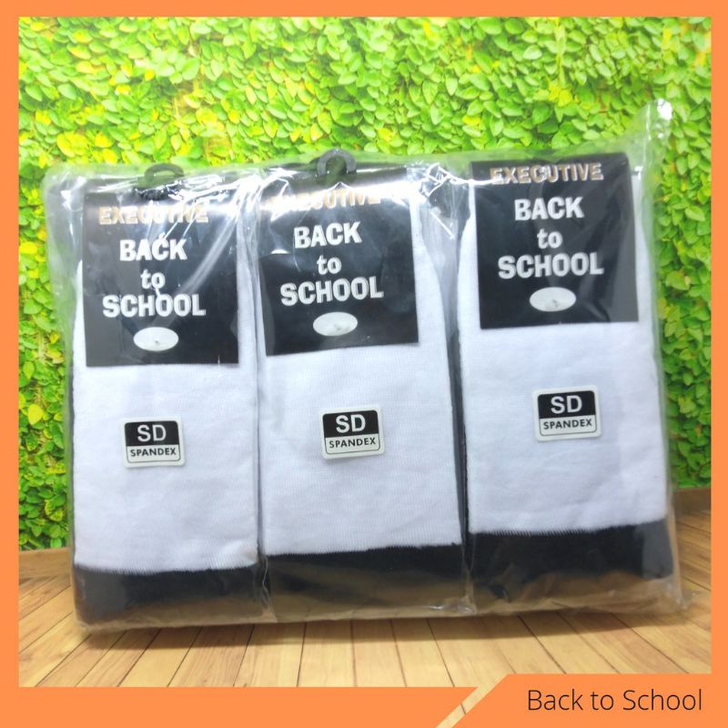 kaus kaki anak sekolah SD SMP SMA hitam putih