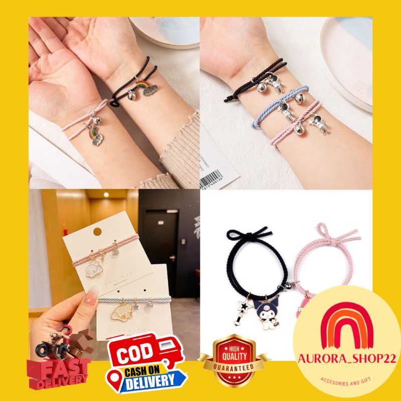 [COD] 2 pcs Gelang Couple Gelang Pasangan Motif Astronot Gelang Persahabatan Best Friends Motif Pelangi Gelang Persahabatan Ala Korea Kado Gift