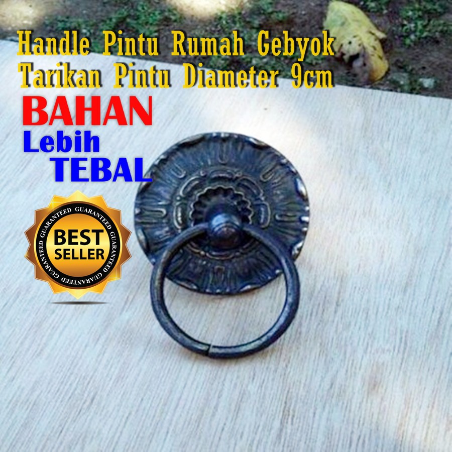 PROMO Handle Pintu 9cm Kupu Tarung GEBYOK Antik Kuno Klasik Clasic Coklat Hitam Ukir Kuningan Gelang
