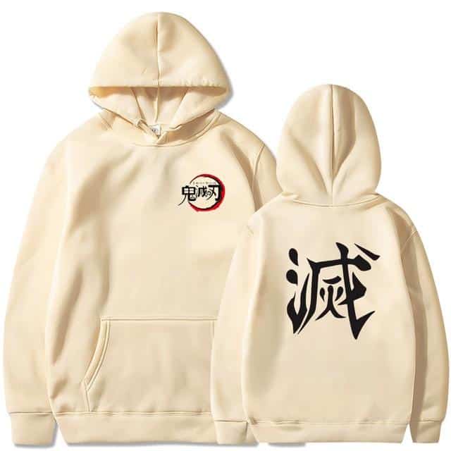 Sweater Anime DEMON SLAYER Oblong / Hoodie DESTROY KANJI SIMBOL Jumper Pria Wanita Size S M L XL XXL XXXL