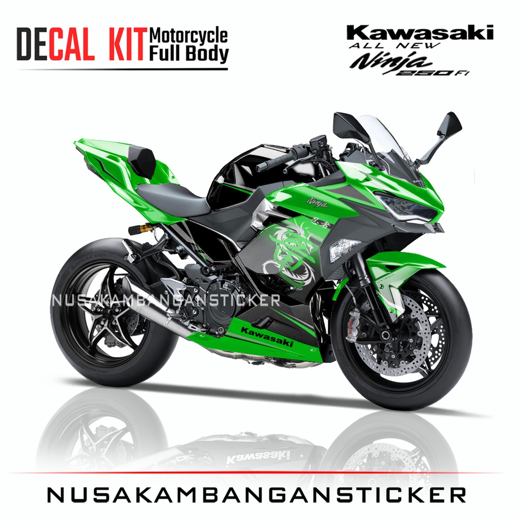 Stiker All New Ninja 250 Fi 2018 Kanji Hijau 02