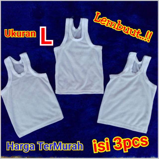 Singlet bayi isi 3 Ukuran L kaos dalam anak Termurah