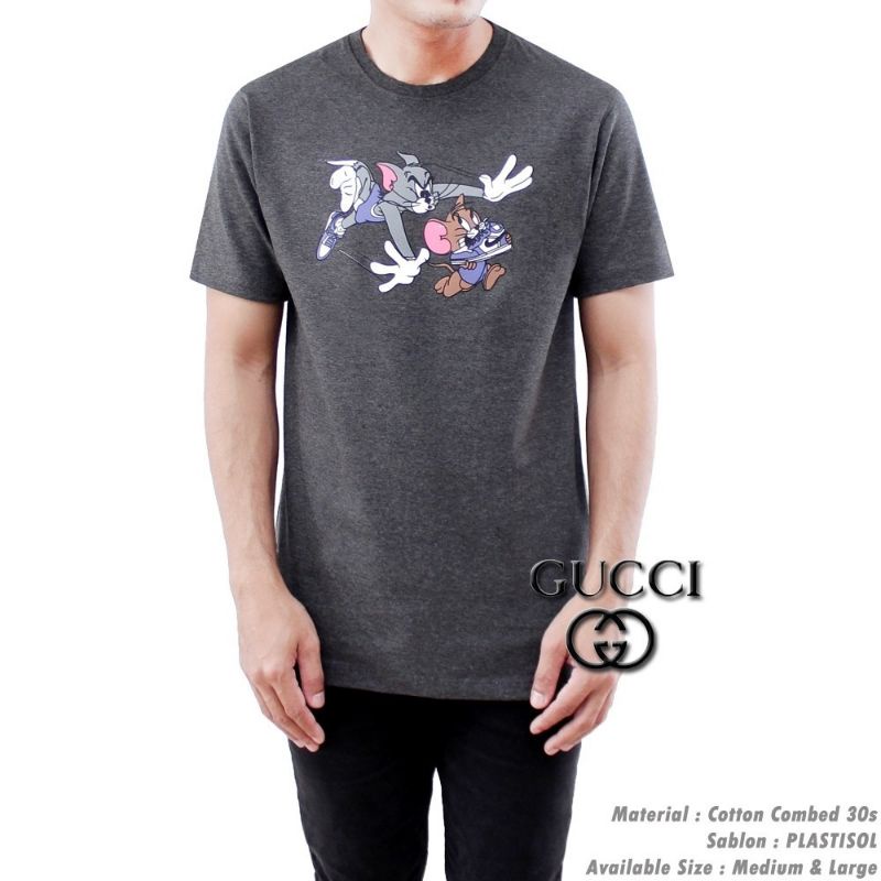 KAOS DISTRO PRIA LENGAN PENDEK /KAOS GUCCI /KAOS KARTUN /KAOS KARAKTER (cod)