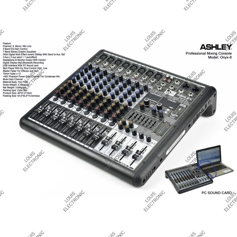 Mixer Audio ASHLEY ONYX8 ONYX 8 8 Channel ORIGINAL