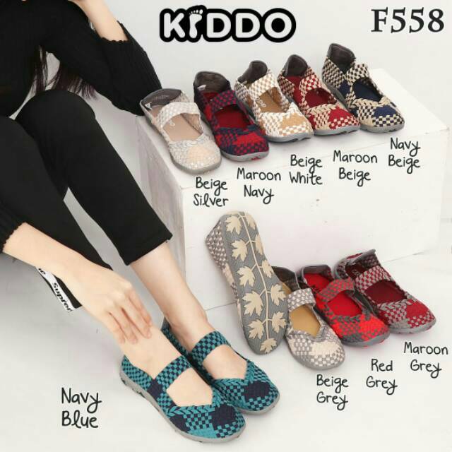 Sepatu Rajut KIDDO F558 New Flat ORIGINAL